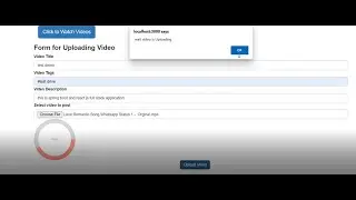 Demo of Application .Video Uplaod and downlaod full stack application.