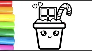 How To Draw a Cute Chocolate Cup Drawing | Chocolate Shake Drawing |Easy Chocolate Cup Shake Drawing