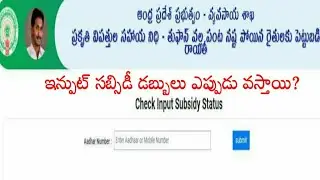 Input Subsidy Payment Status