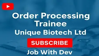 Fresher Job  | Any graduate | Apply now 2025 | #job  #jobwithdev  |Unique biotech Ltd