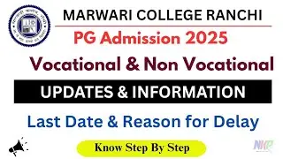 Ranchi University PG Admissions 2025-27 Vocational and Non Vocational Updates 