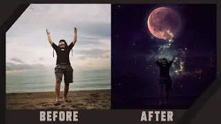 Creating Under the Moon Surreal Effect - Photoshop Manipulation