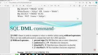 SQL:Operators[and|in|not|or|in|between|is null| not null]-Lecture6