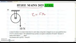 IIT-JEE MAINS 2025 APRIL//A wheel of radius 0.2 m rotates freely about its center when a string tha