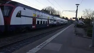 SBB ZVV Siemens Desiro DTZ Departing in R&uuml;schlikon 06.04.2018