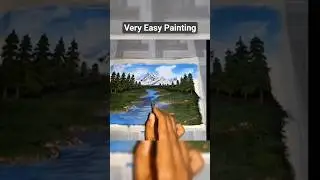 Very Easy Painting Snowy Mountain Landscape for Beginners ❄️🏔️