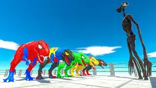 5x SPIDERMAN T-REX, SUPERMAN T-REX DC MARVEL DEATH RUN HUNTING SIREN HEAD - JURASSIC WORLD EVOLUTION