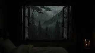 Heavy Thunderstorm Sounds | Strong Rain on Dark Window | Ambience for Sleeping | HD Nature Video