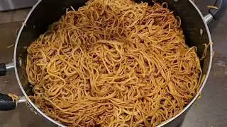 Cooking chowmein for work in our potluck april in company (aprilparty) #goviral #nepalistyle #food
