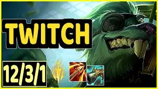 TWITCH VS VAYNE - 12/3/1 KDA ADC GAMEPLAY