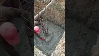 column footing casting work #buildingconstruction #work #shortvideo #YouTubeshorts