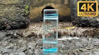 Relaxing Blue Liquid Motion Timer on Wet Stones | 4K Flowing Water ASMR