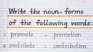 Noun Forms of Specified Words