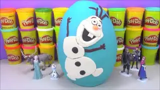Giant Olaf Surprise Egg Play Doh Disney Frozen Filled With Awesome Toys