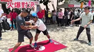 太極修仔街頭挑戰健身形男，四両撥千斤巧妙取勝💪🙌✅ #太极拳 #太極推手 #kungfu #太極國際學院