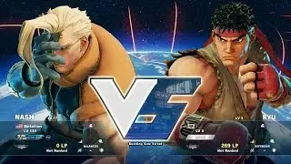Street Fighter V - Ranked Matches - Metafron(Nash) vs rasenl (Ryu)