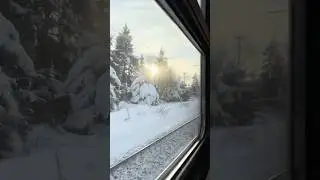 Зимняя сказка, вид из окна электропоезда ЭП2Д-0074 ЦППК!