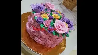 تزيين تورتة سبت ورد بطريقة سهلة ومبسطة 🌹🌹