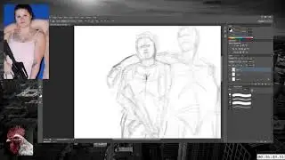Timelapse Anatomy Pose Study using Photoshop - Drawing #7 (Women with Guns)
