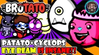 EYE BEAM Only Kind of - Crazy AOE Damage Run!!! | Brotato: Modded