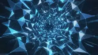 Blue Tunnel Abstract Shapes Geometric Moving Animated Background Loop no sound 4K