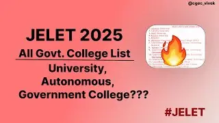 West Bengal Jelet  All Government College list  🔥#jeletexam#wbjee #jelet2024#rankcard#jgec#jadavpur