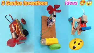 3 Amazing Inventions Ideas💡|Innovative Inventions with DC motor|craft