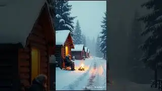 Peaceful Snowfall on a Quiet Winter Path | Serene Winter Scenes with Rustic Charm