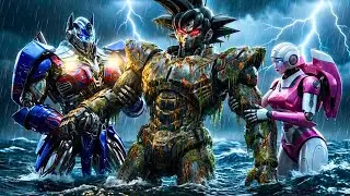 Optimus Prime & Arcee Restoring Giant Mecha Goku: Buried 3700m Deep for 10 Years | ASMR