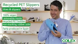 Sustainable vegan thies&reg; PET Slipper - certified organic cotton teddy, produced in Spain