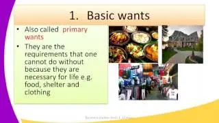 Form1 Business Studies Lesson6 Satisfaction of human wants Types of Human wants