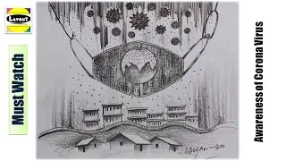 How to draw Awareness of Corona Virus |  pen and pencils drawing | for beginners | step by step