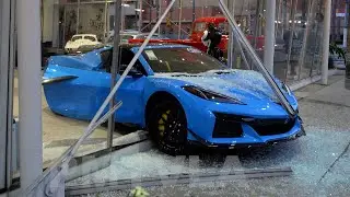 Burglar Crashes Corvette Z06 Through Dealership Window | South LA