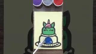Unicorn cake sand painting #sandpainting #relaxing #chimxinhchannel #satisfying #art