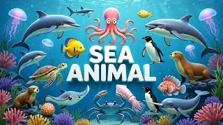 Ocean Animals for Kids | Cute 3D Cartoon Sea Animals Compilation
