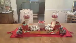 DIY Christmas Wrapped Box Centerpiece | Rustic Glam Gold & Red