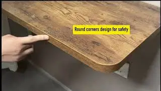 Rustic Brown Wood Wall Mounted Fold Down Desk
