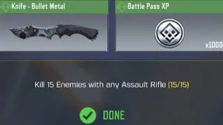Call Of Duty Mobile Kill 15 Enemies with any Assault Rifle Task Complete