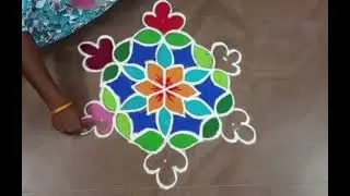9&times;5 Dot's margali matham easy simple Kolam 
