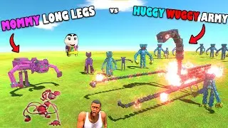 SHINCHAN MOMMY LONG LEGS vs HUGGY WUGGY in Animal Revolt Battle Simulator in HINDI | AMAAN CHOP TEAM