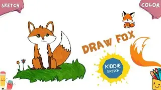 How to draw fox step by step | fox drawing easy colour |cute fox baby