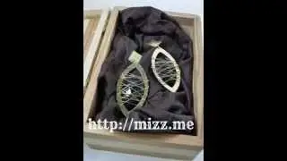 [mizz.me] Golden Wire Wrapped Faux Stone Leaf Drop Earrings *Free Shipping Worldwide*