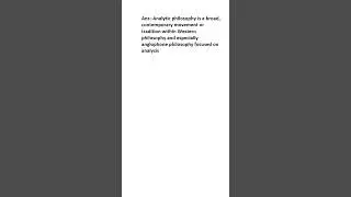 What is Analytic philosophy?