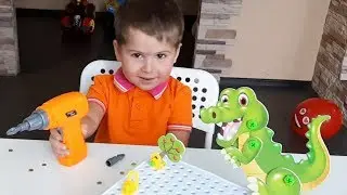 Конструктор Creative Portable Box с шуруповертом. Конструктор мозаика с электрическим шуруповертом.