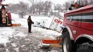 01-01-2021  Kansas City, MO - Tractor Trailer Carrying Batteries Wrecked - Heavy Rescue Required