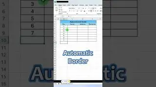 How To Set Auto Border In Ms Excel 👌💯✅ / #excel #excelshortcuts #excel #viral #shorts