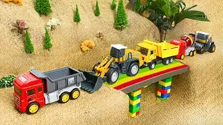 DIY Mini Tractor Builds a Strong Bridge | Heavy Construction Vehicles Cross Safely