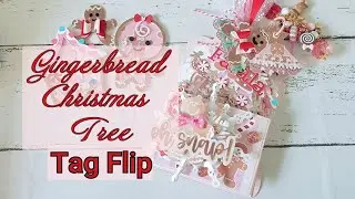 Christmas Tree Album Tagflip with Gingerbread Cuties using @kscraft1652 Dies #craft #handmade