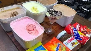 🔥5 RECEITAS DE SORVETE DE 3 INGREDIENTES (PARTE 1) | MANUAL DA COZINHA #405