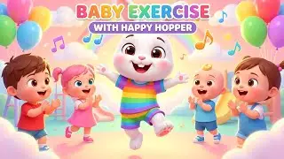 Baby Exercise with Happy Hopper! 🐰 Fun 3D Kids Dance & Movement Song